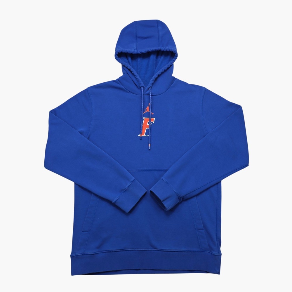 Jordan Florida Gators Hoodie Mens Blue Dri-FIT Pullover Sweatshirt Jumpman Logo